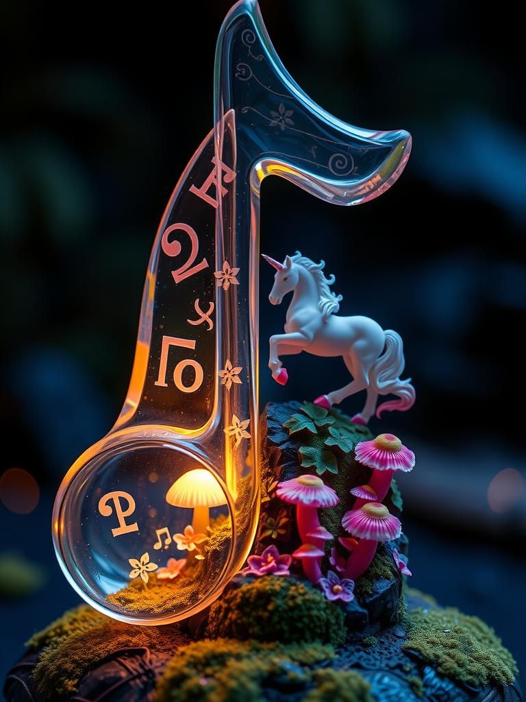 Miniature Forest Inside Glass Music Notes