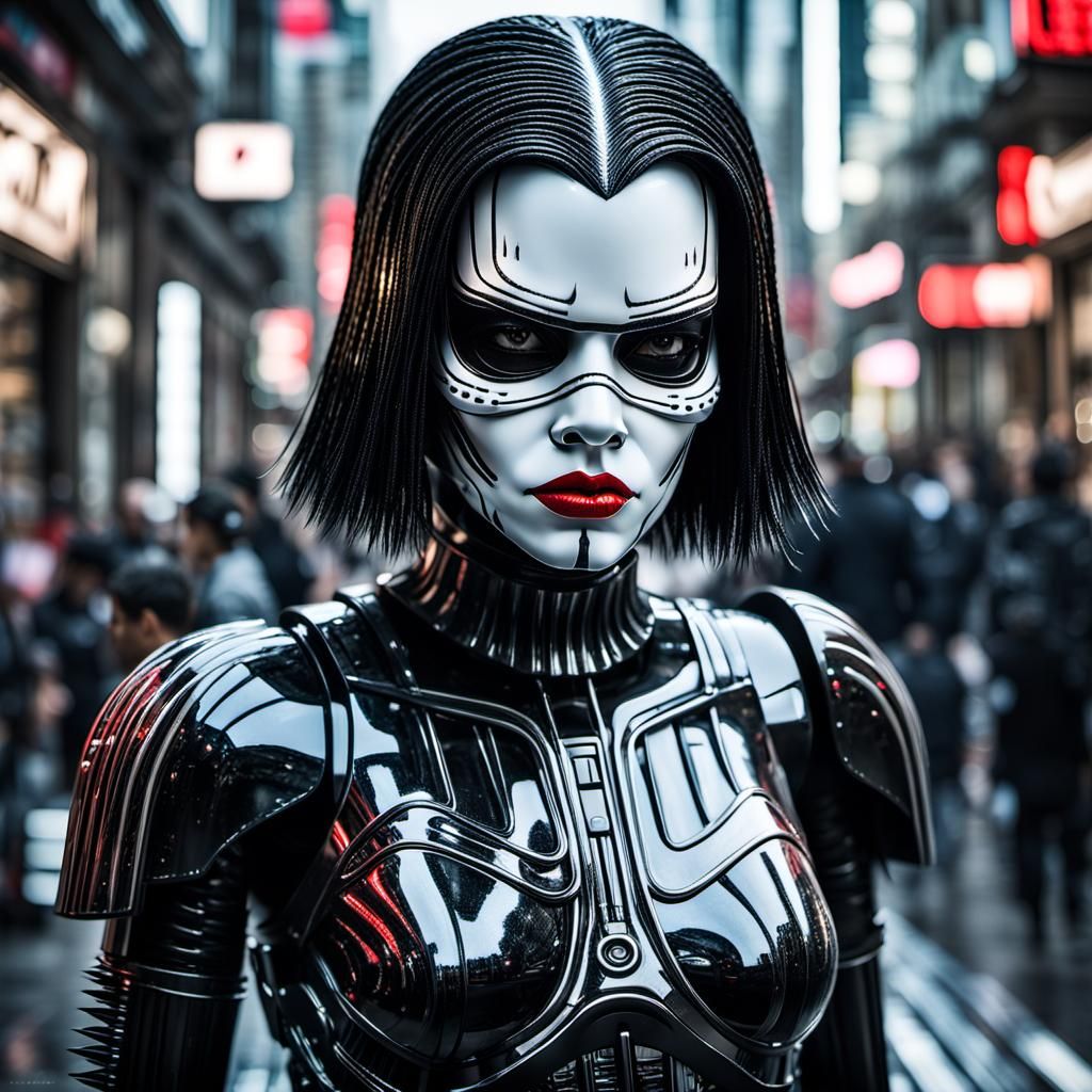 Translucent Plastic Stormtrooper in Hibiya Street, Photoreal...