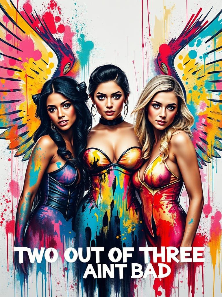 Demoness and Angels Movie Poster in Graffiti Art Style