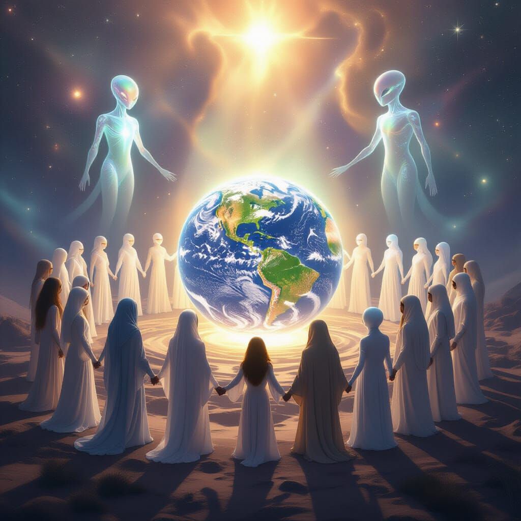 Aliens Unite in Cosmic Circle Protecting Earth