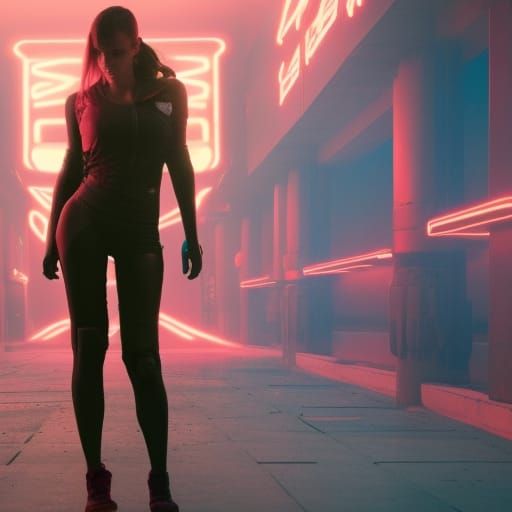 Neon Parkour in Cyberpunk 2099 Style