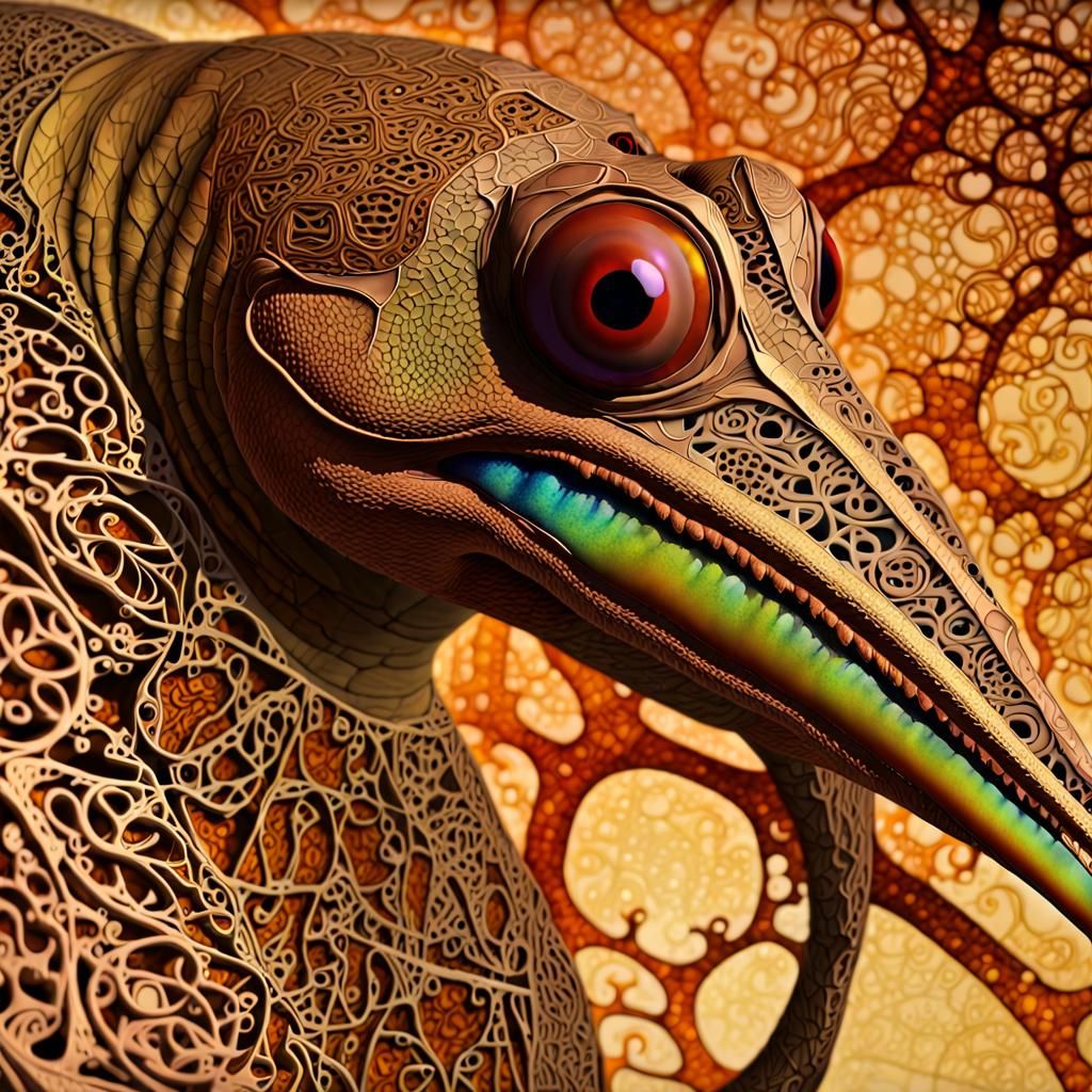 Intricate Gungan Binks in Computer Screen, Concept Art