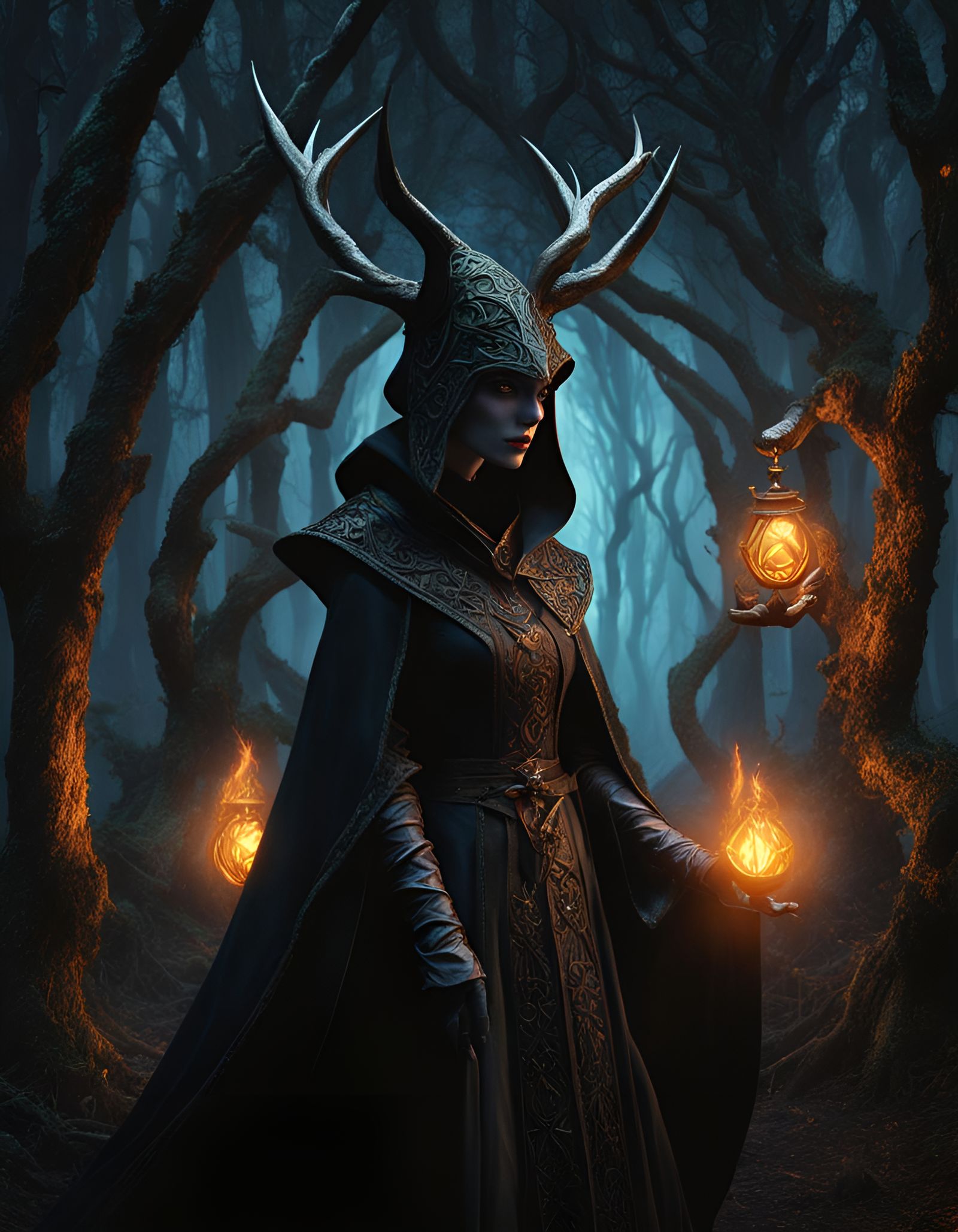 Sorcerer in Dark Fairytale, Goblincore Aesthetic