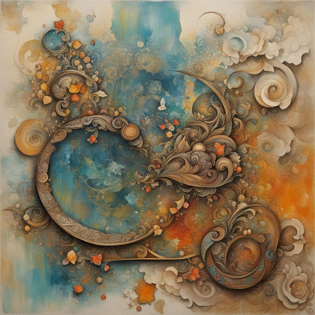 Abstract Beauty in Complementary Colors