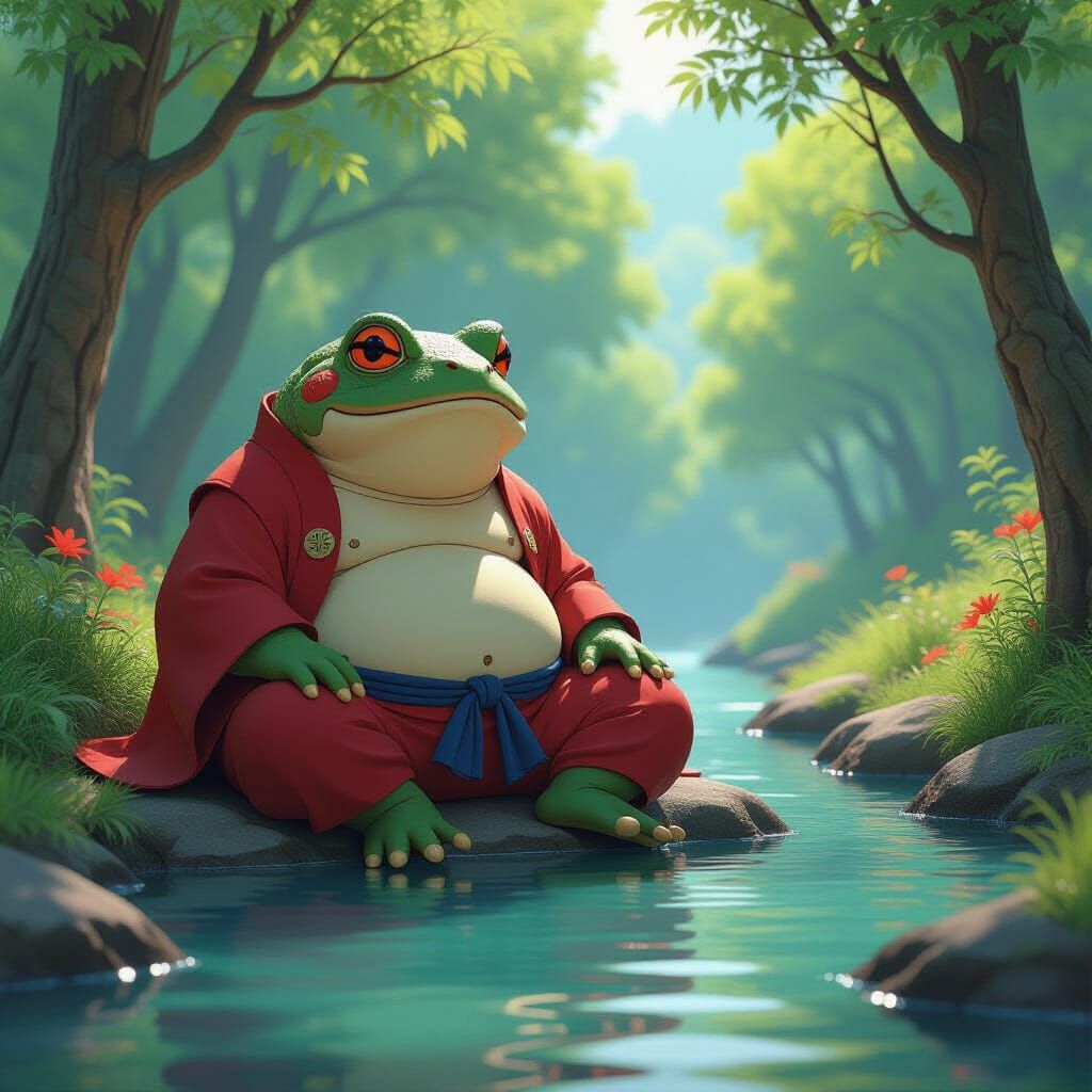 Gamabunta in Forest: 3D Anime Art