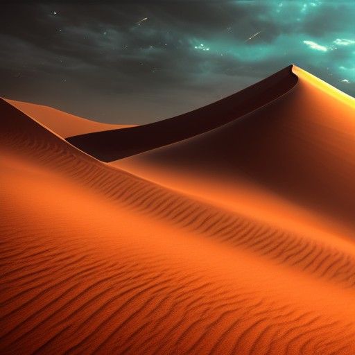 Genie Lamp in Desert Night: Fantasy Concept Art