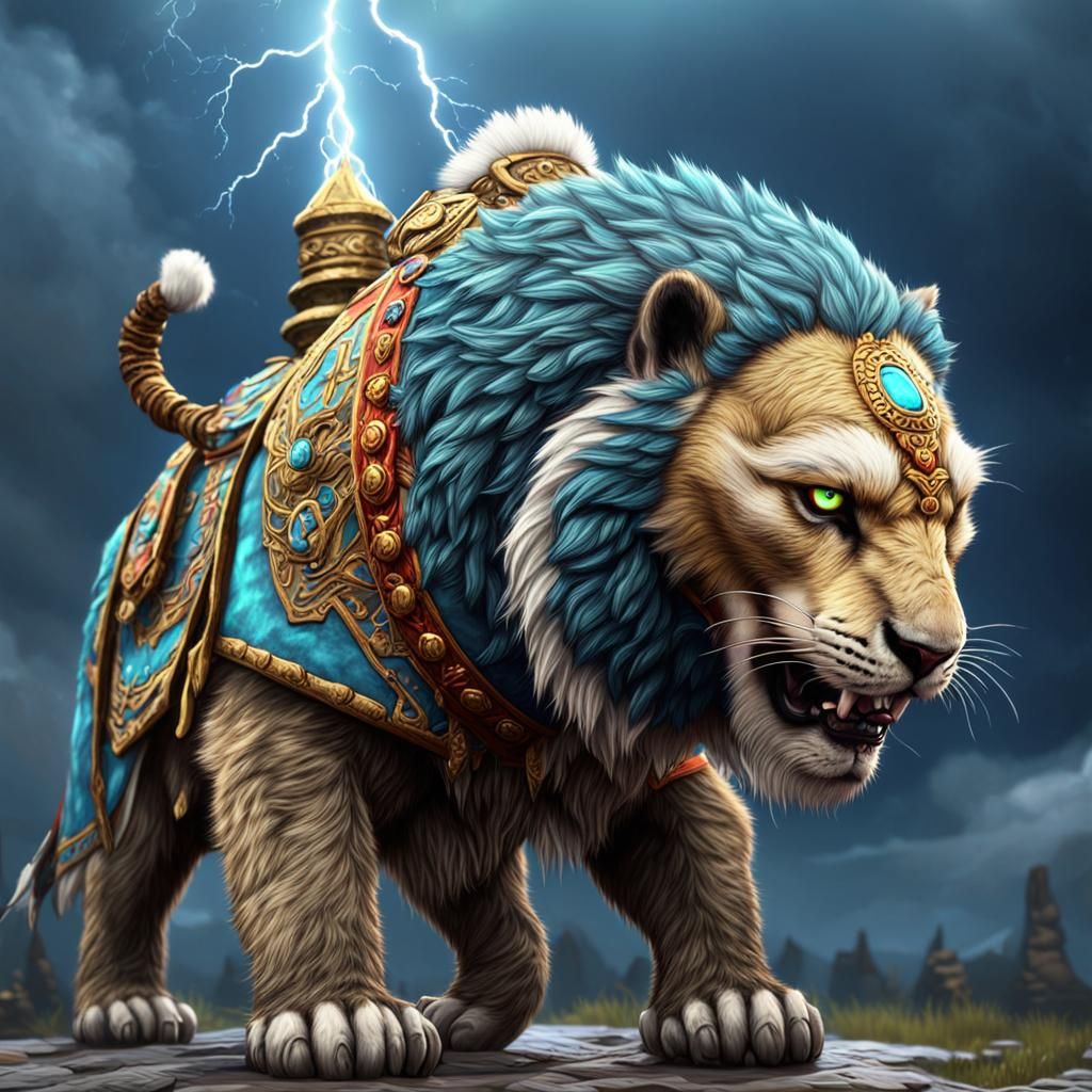 Cute Sabertooth as Mongolian Warlord in Unreal Engine