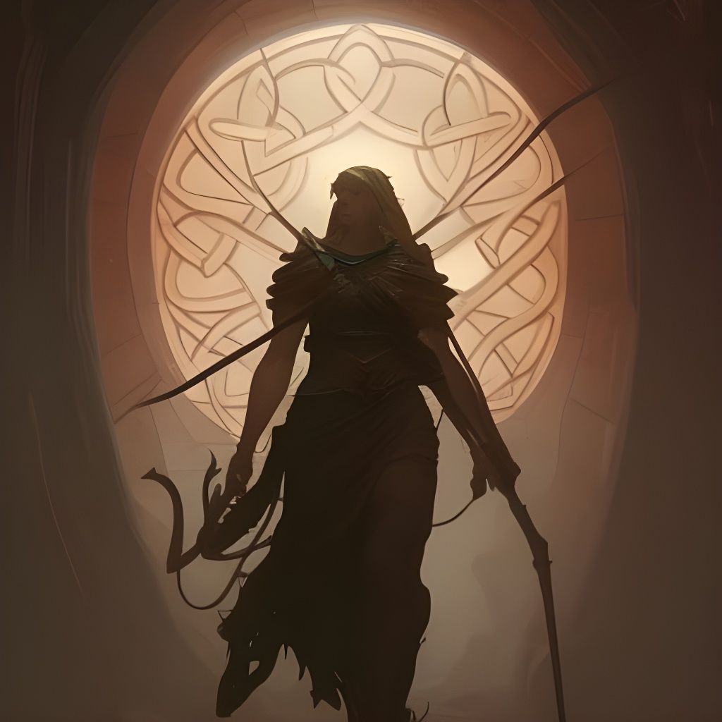 Celtic Guardian Dark Fantasy Art in 8k