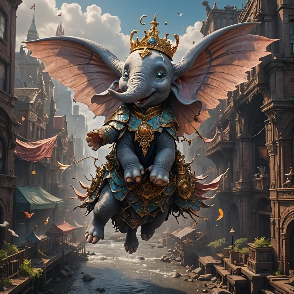 Detailed Matte Painting of a Dumbo Angel