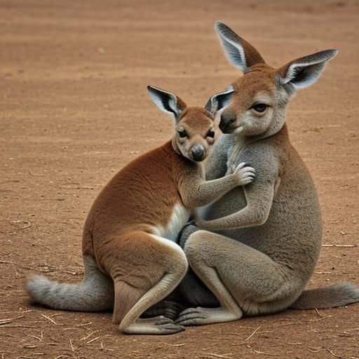 Kangaroo with Joey in Pouch
