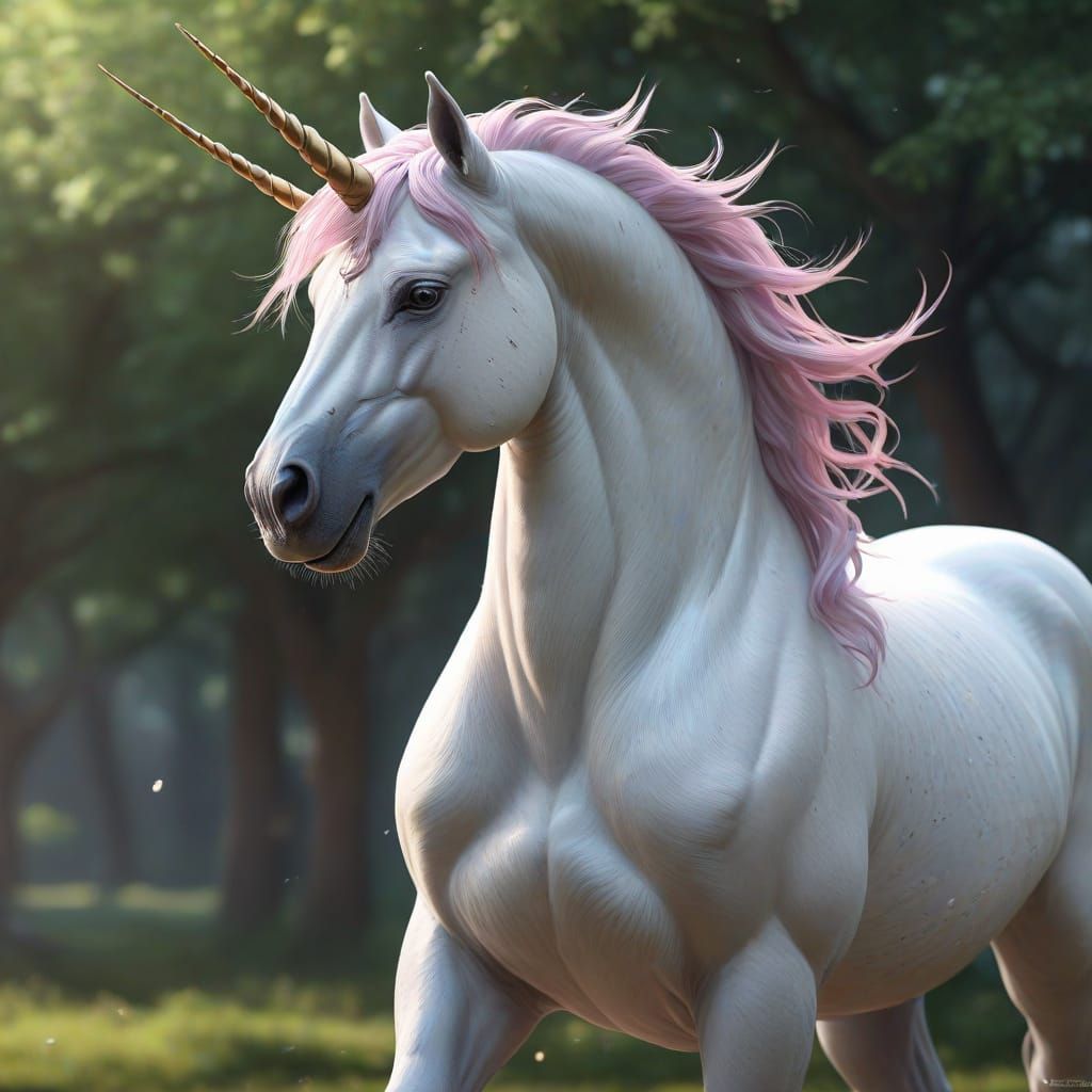 Majestic 3D Anime Unicorn Stallion with His Herd
