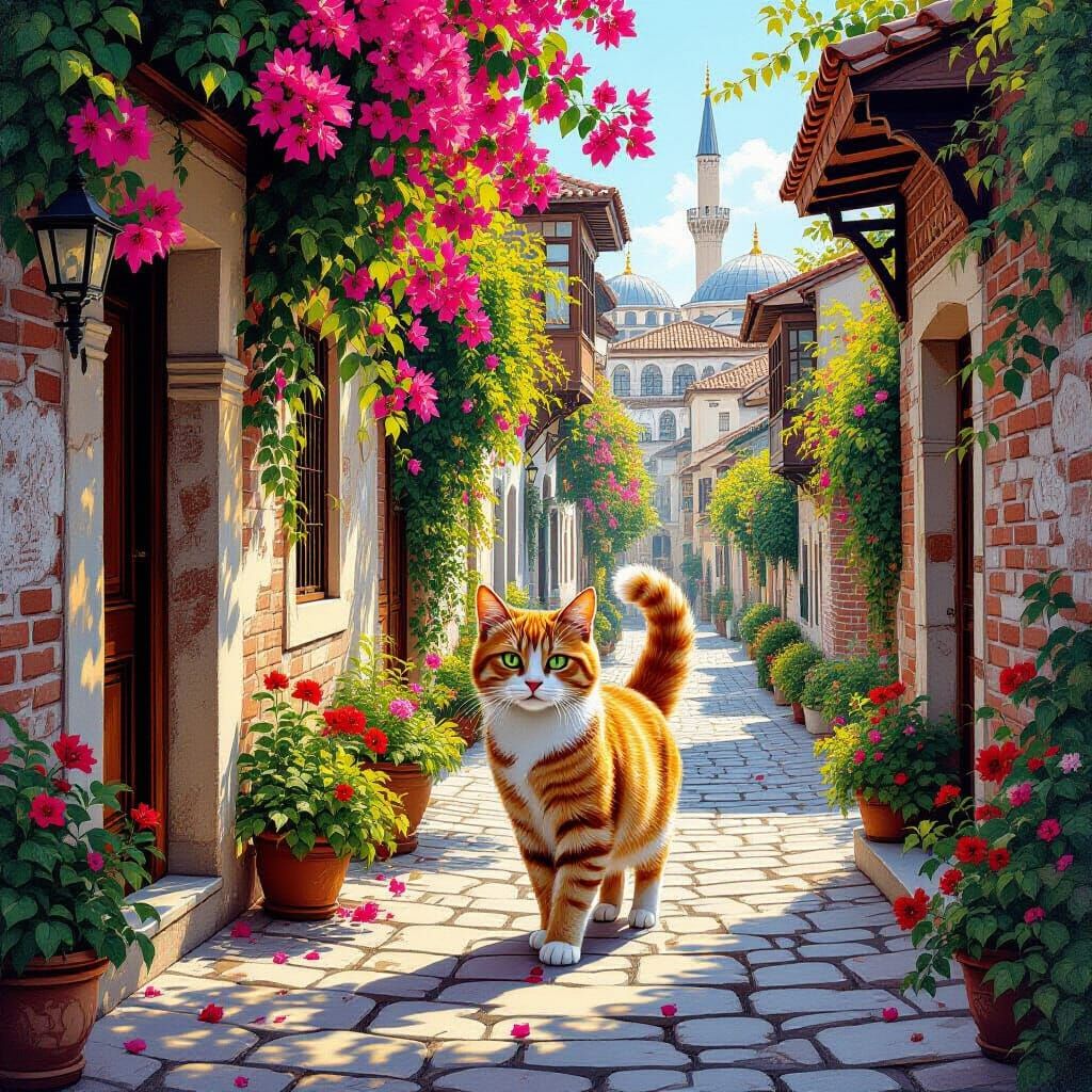 Ginger Cat in Istanbul: Turkish Miniature Style