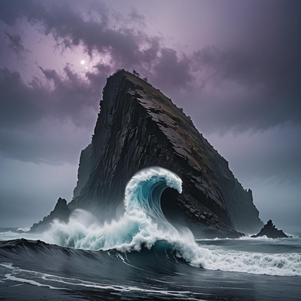 Surreal Wave Meets Rock in Dreamlike Void