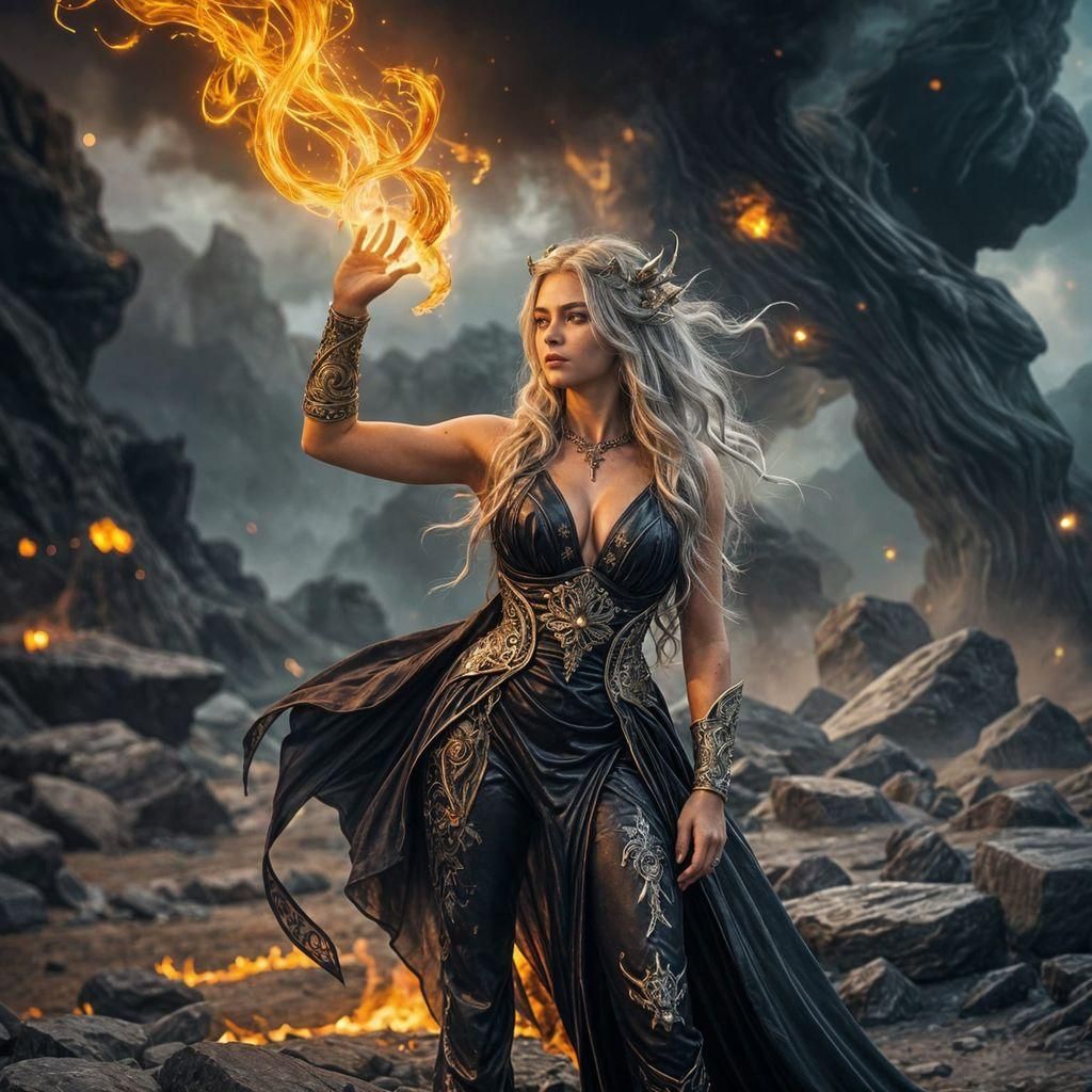 Demonic Goddess of Sin and Beauty in Digital Art