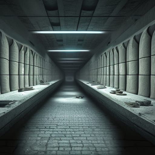 Underground Jail Cells in Detailed Matte Painting
