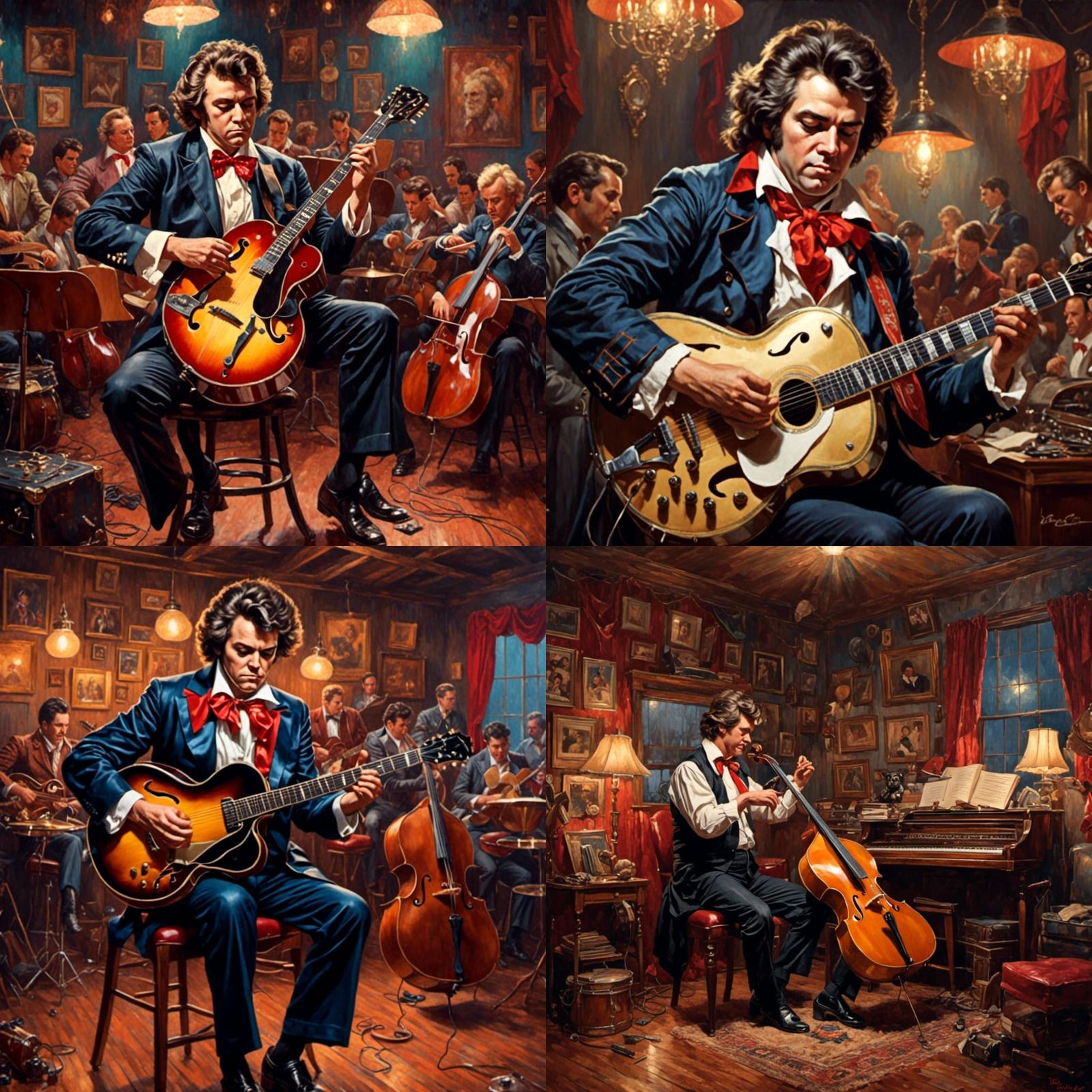 Beethoven and Electric Light Orchestra in Rockabilly Style
