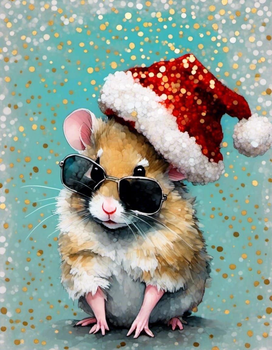 Cute xmas hamster