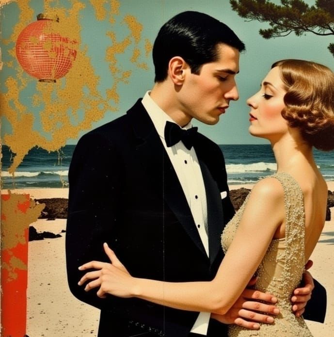 Retro Romance in Art Deco Beach Party