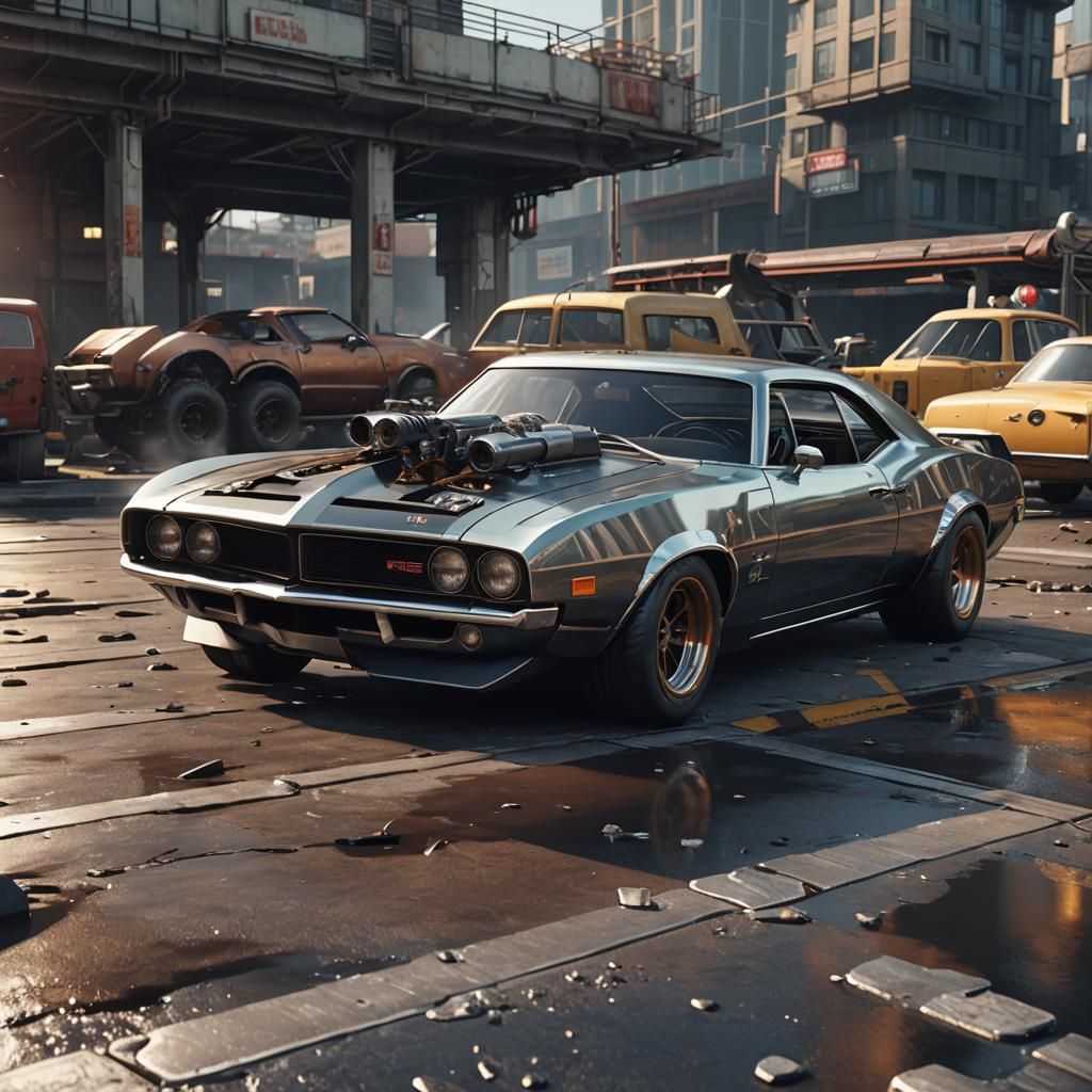 Retro-Futuristic Muscle Car: Sci-Fi Automotive Art