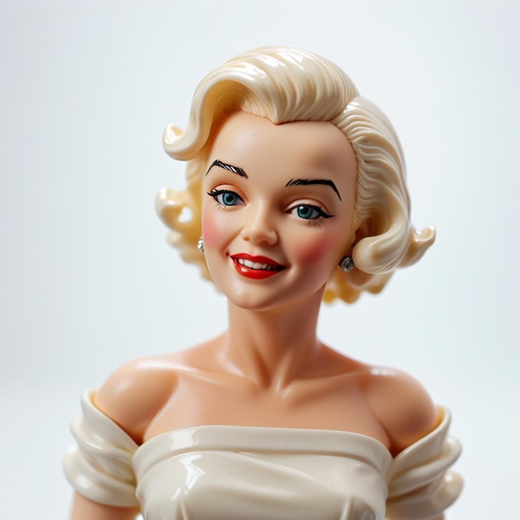 Marilyn Monroe as Hyperrealistic Plastic Action Figure