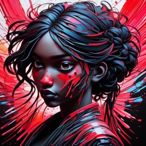 Colorful Silhouette Portrait with Paint Splashes