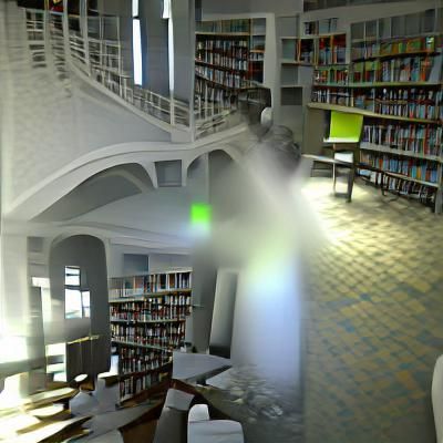 Ethereal Ghost Haunts Abandoned Library