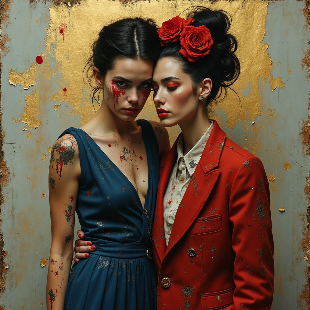 High Fashion Model and Painter Amalgamation