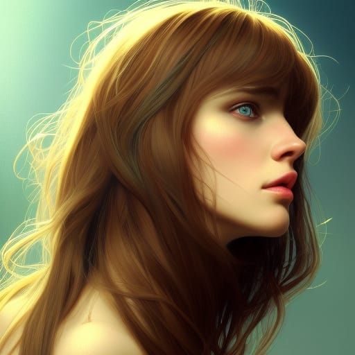 Detailed Portrait of a Girl in Digital Art Style