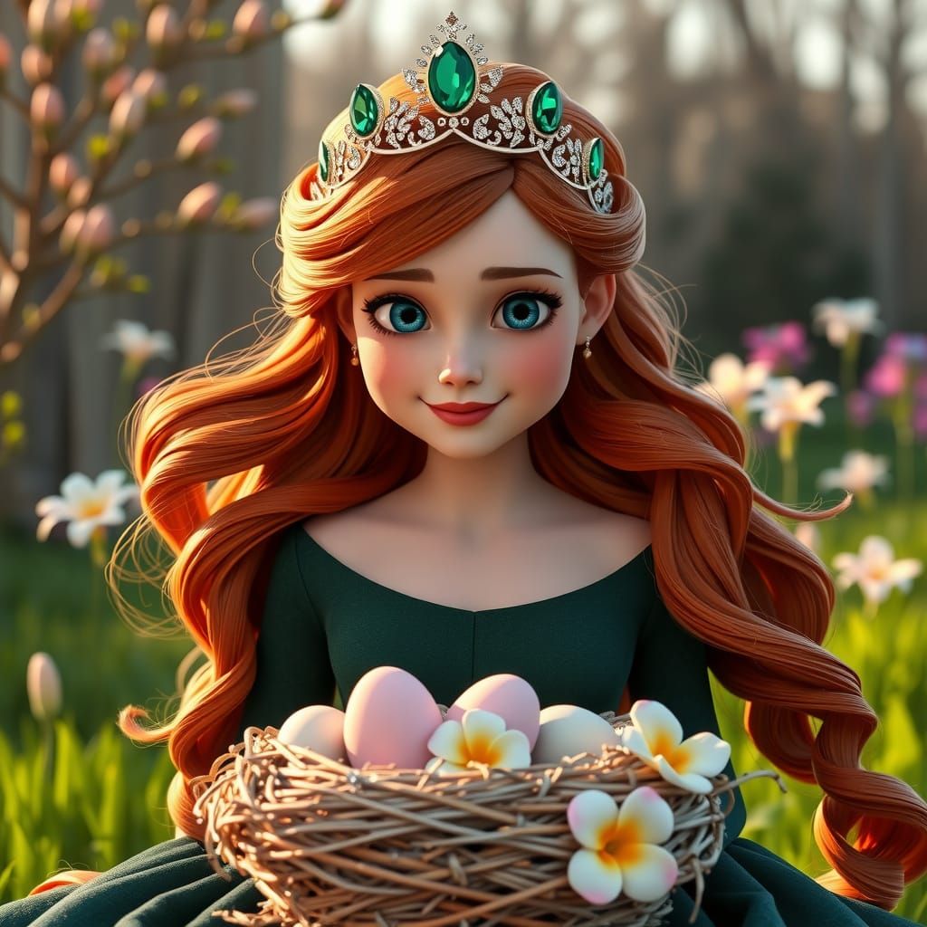 Elegant Queen Anna in Springtime Splendor