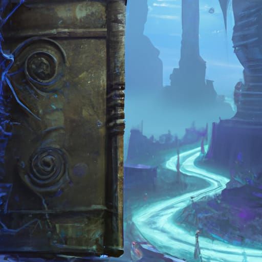 Fantastical Book Cover Design in Detailed Matte Painting