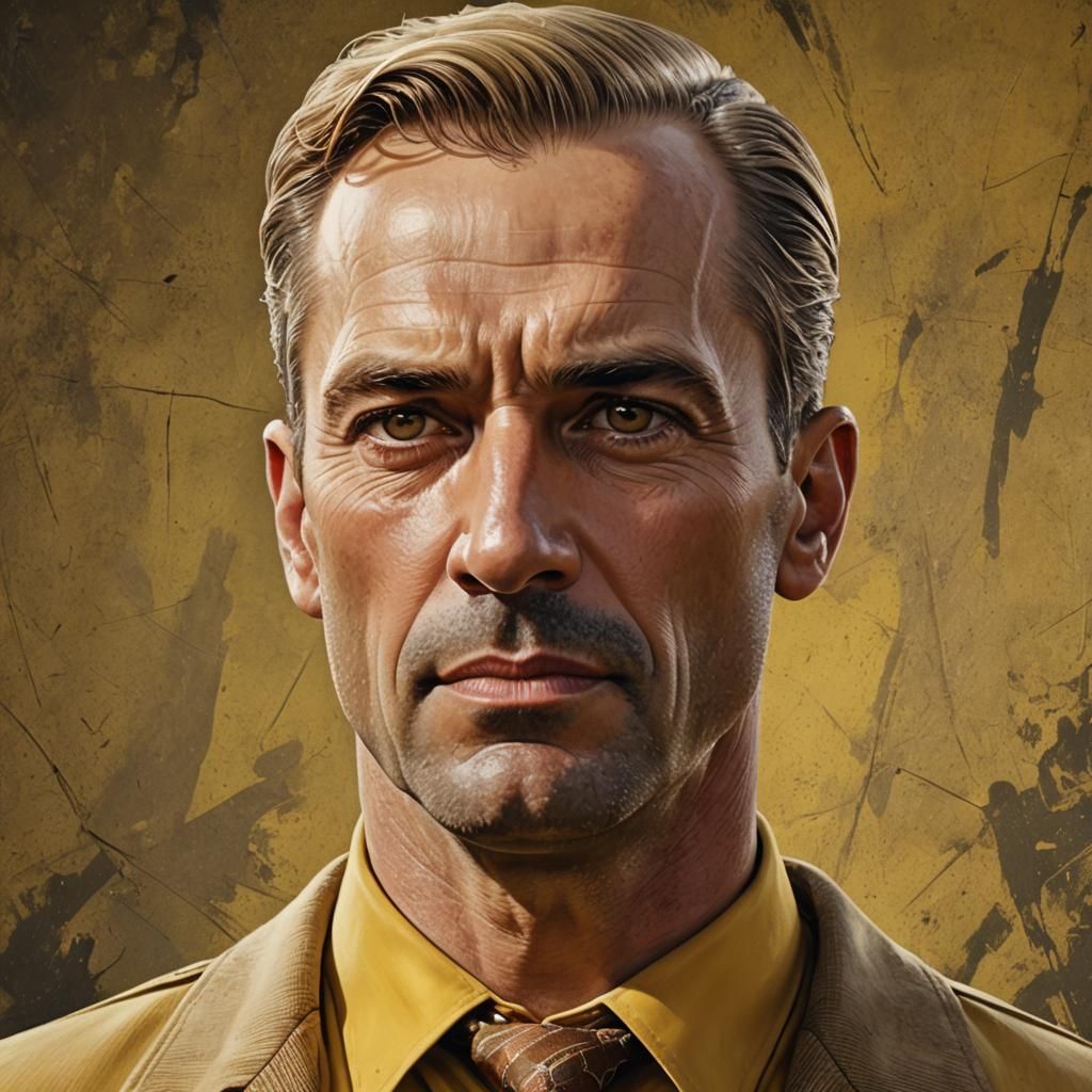 1940s American Man Portrait in Hyperrealism