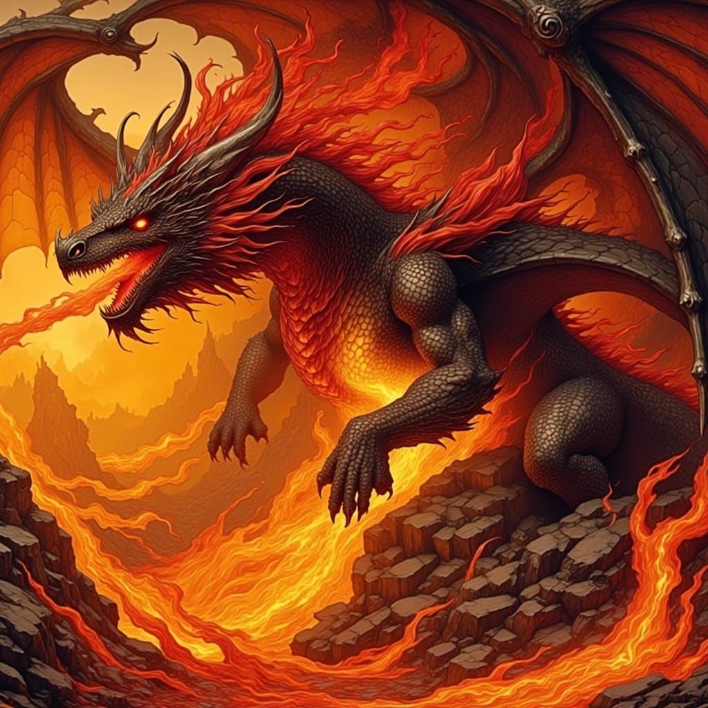 Majestic Dragon Spitting Fire in Vivid Colors