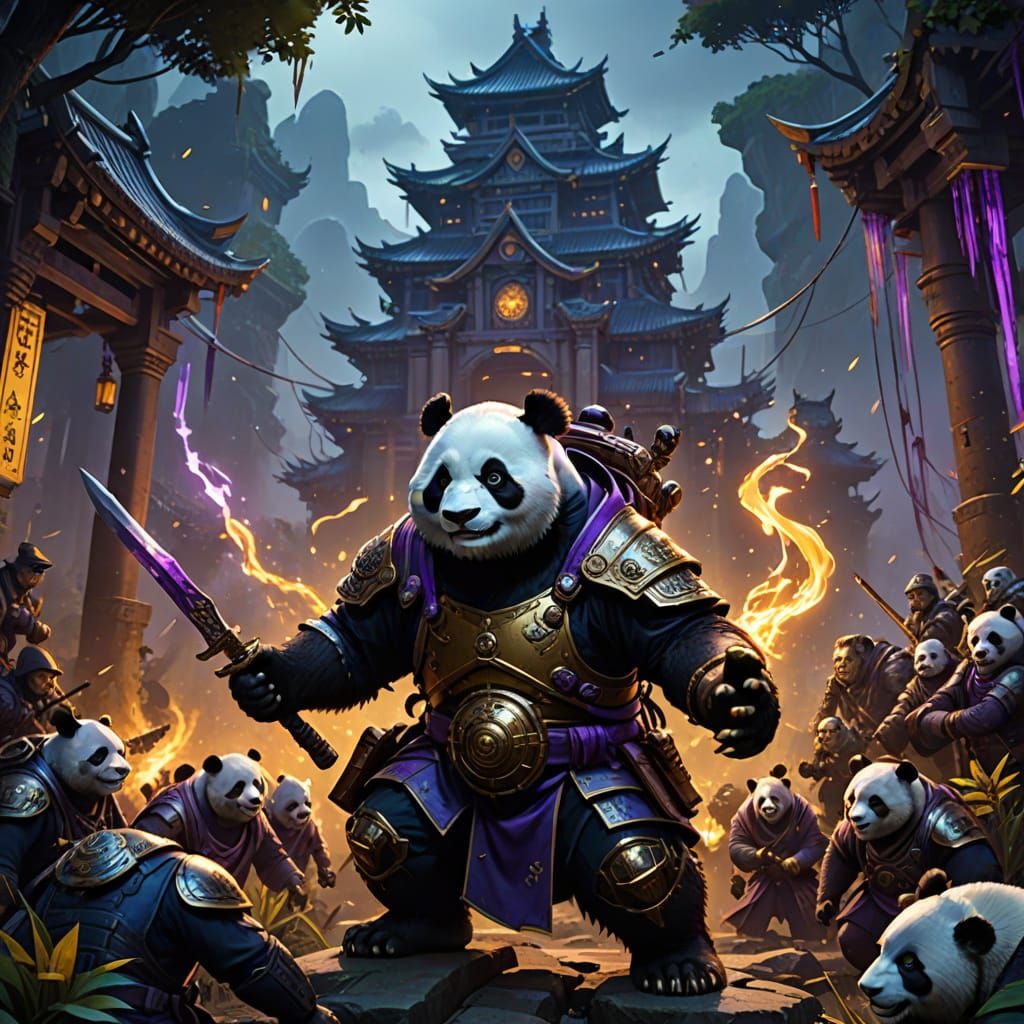 Panda Navy Warrior in Dark Fantasy Art