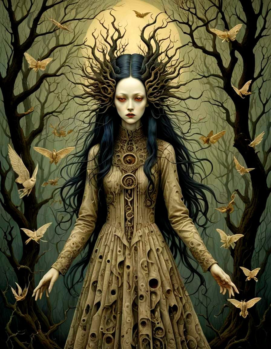 Banshee in Mag Mell: Hyperdetailed Oil Gouache Art