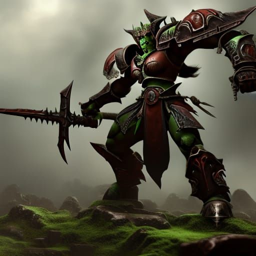 Female Nurgle Warrior in Grim Warhammer 40k