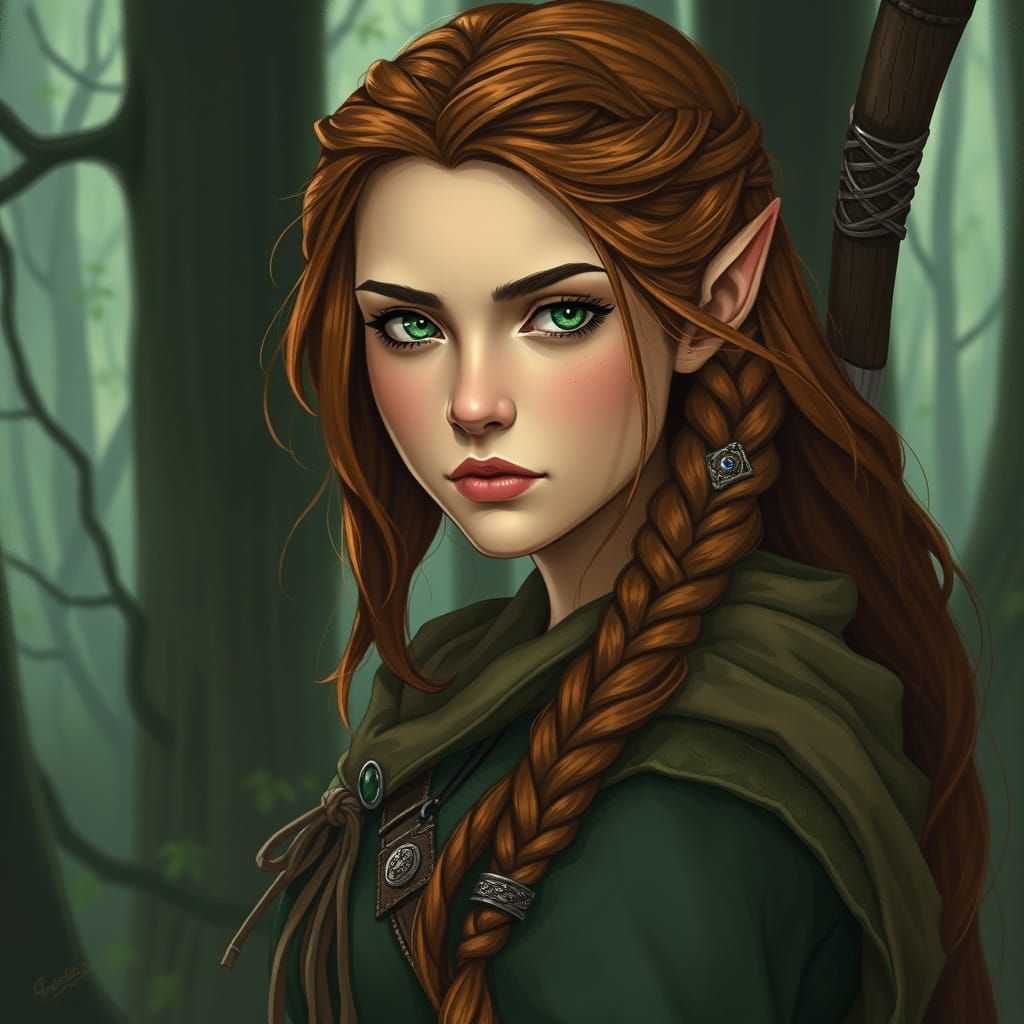Mystical Dwarf Huntress in Emerald Forest