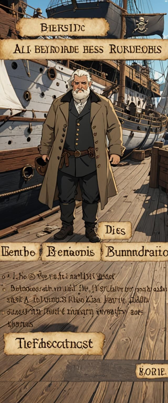 Pirate with Blunderbuss on Ship Deck in Steampunk Style