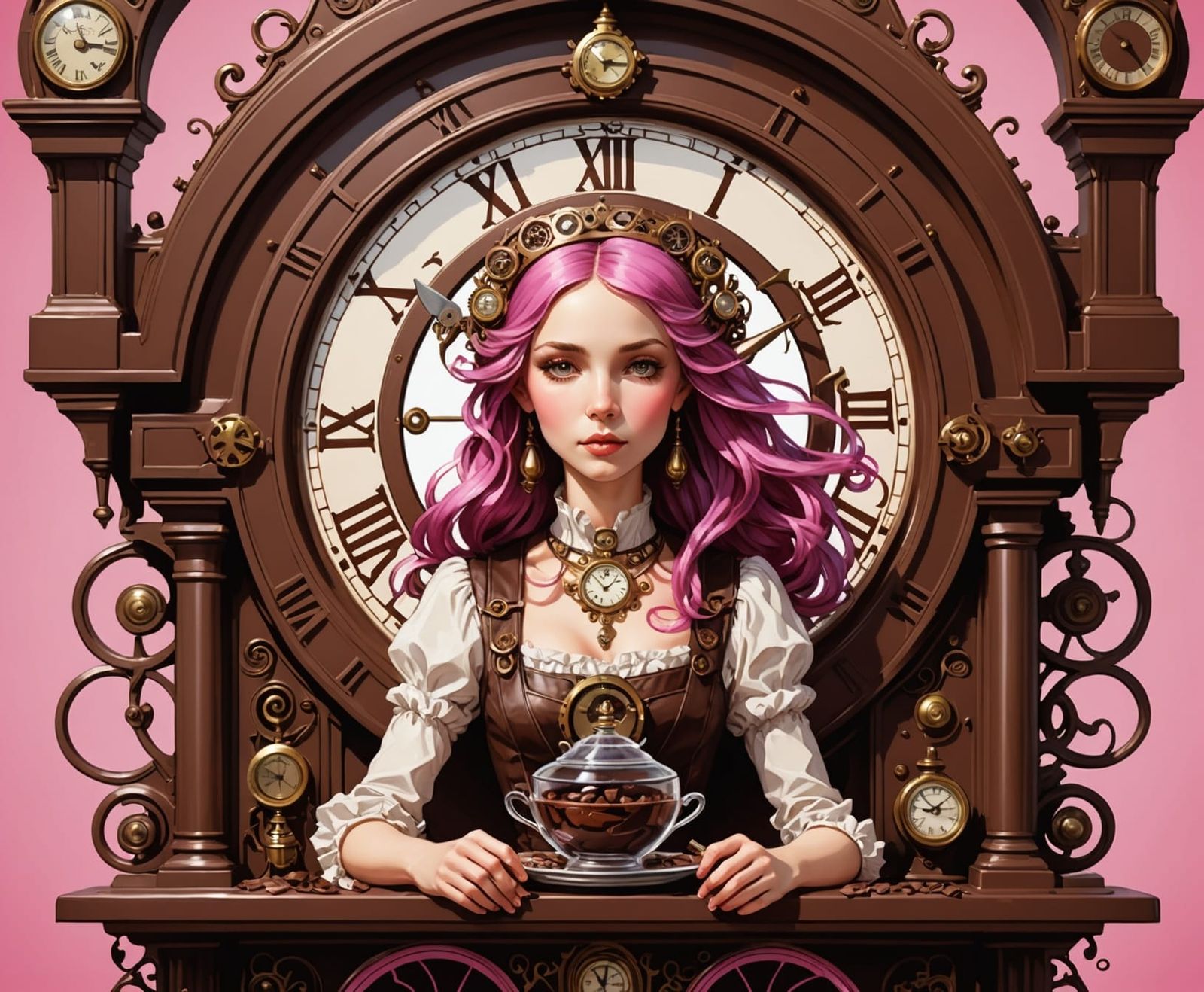 Art Nouveau Chocolatier's Steampunk Fantasy World