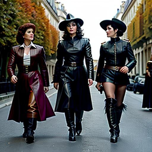 Women Cosplaying as French Musketeers in Paris