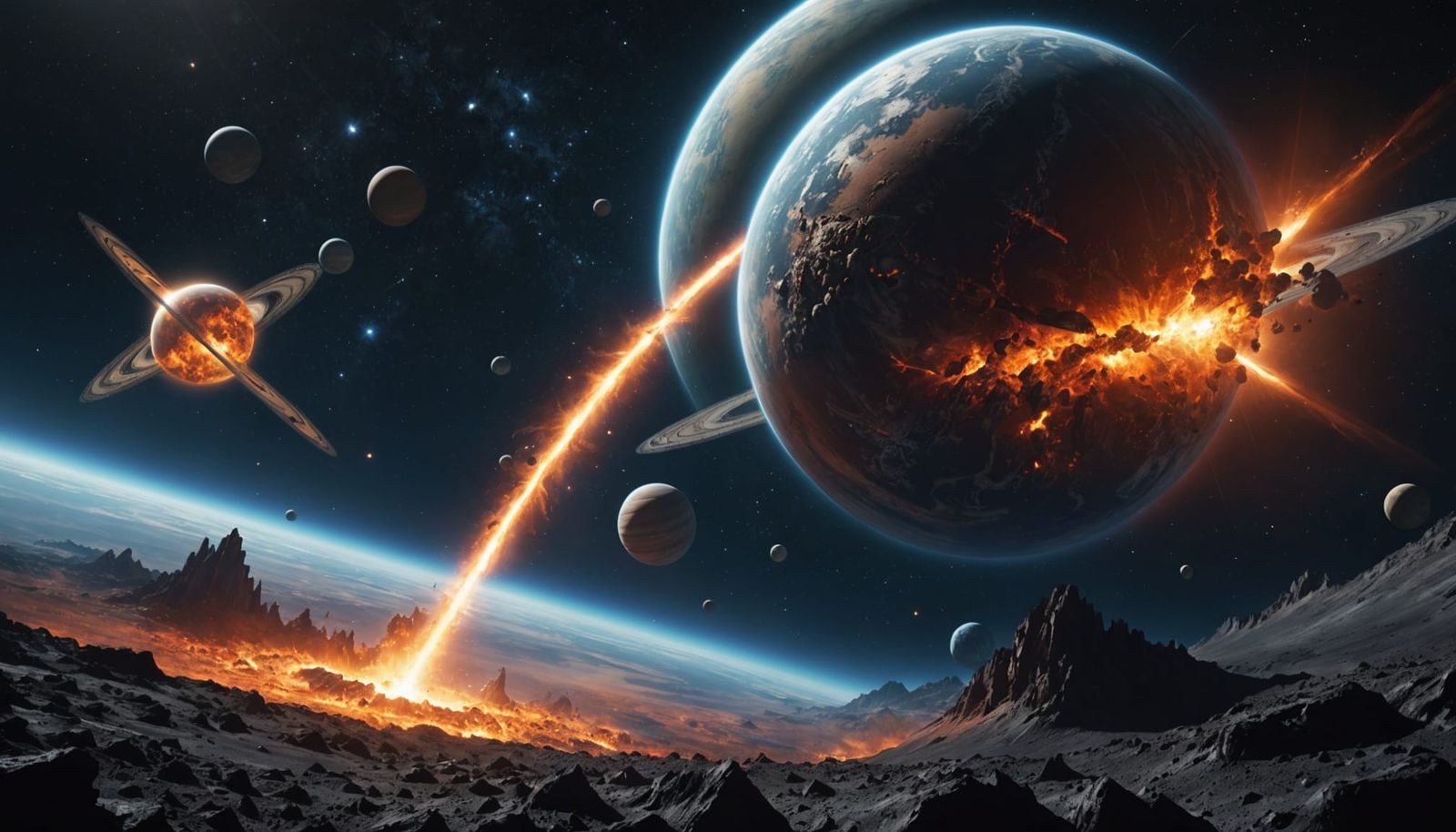 Comet Impact: A Space Fantasy in Detailed Matte Painting