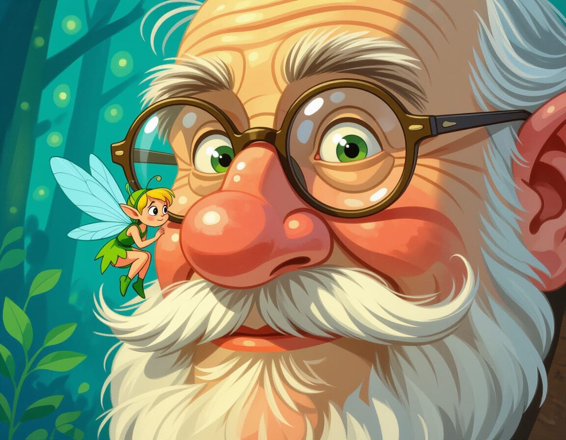 Pixie on Giant's Nose: A Whimsical Fantasy Illustration