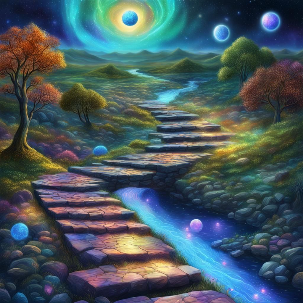 Holographic Astral Cosmic Landscape by Pablo Amaringo