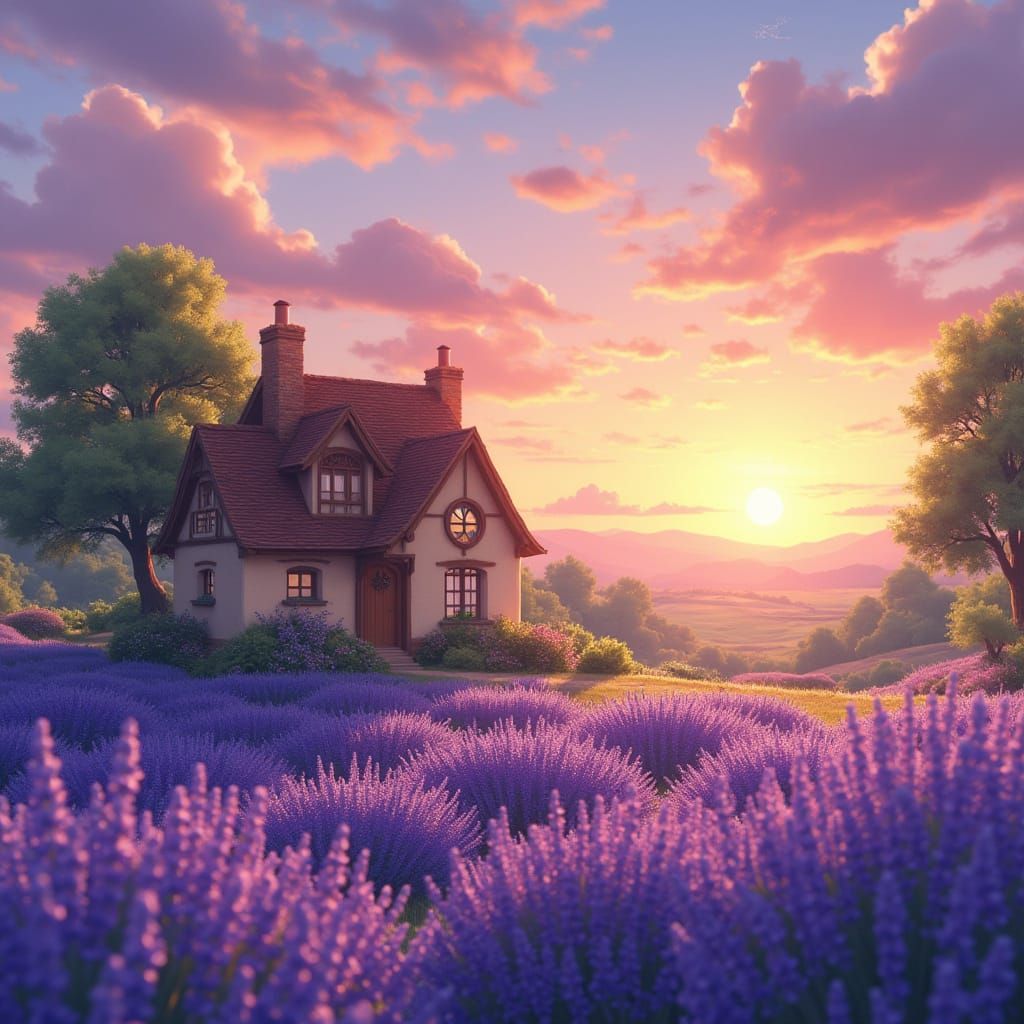 Lavender Dreams in French Countryside, in Makoto Shinkai Sty...