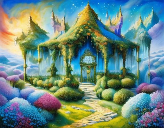 Enchanted Crystal Courtyard on Fairyland Planet