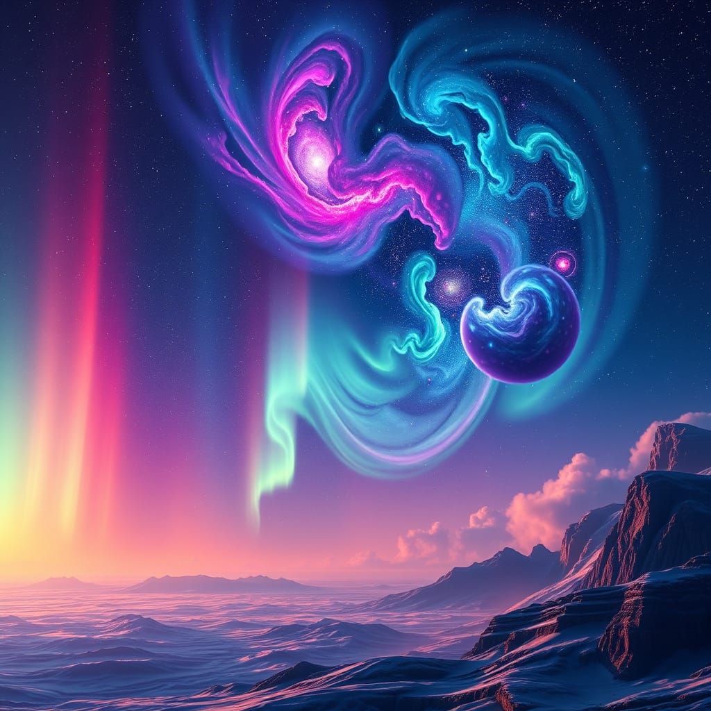 Cosmic Skies Erupted in Vibrant Neon
