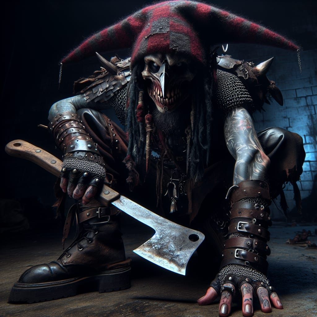 Ethereal Fairy Punk in Dark, High-Contrast Ruins