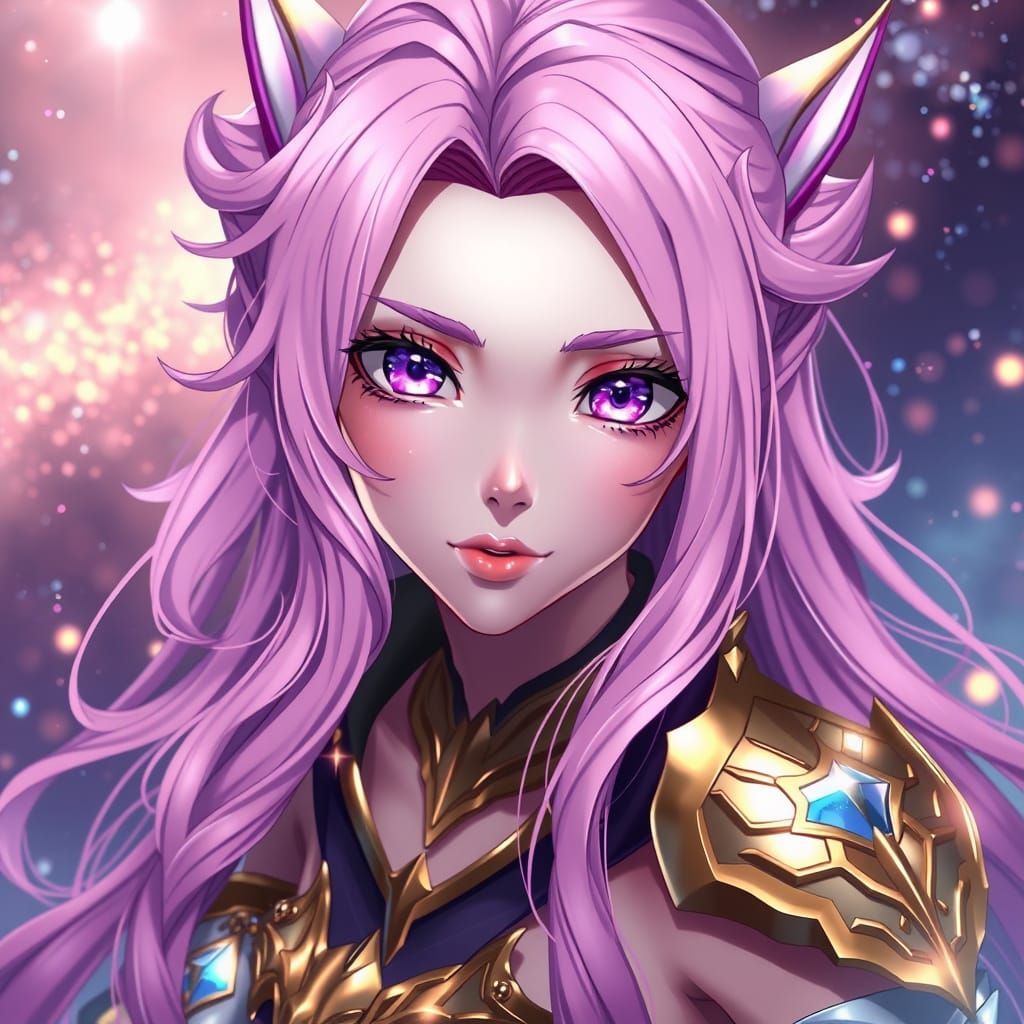 Seductive Celestial Goddess in Ultra-Realistic Anime Fusion