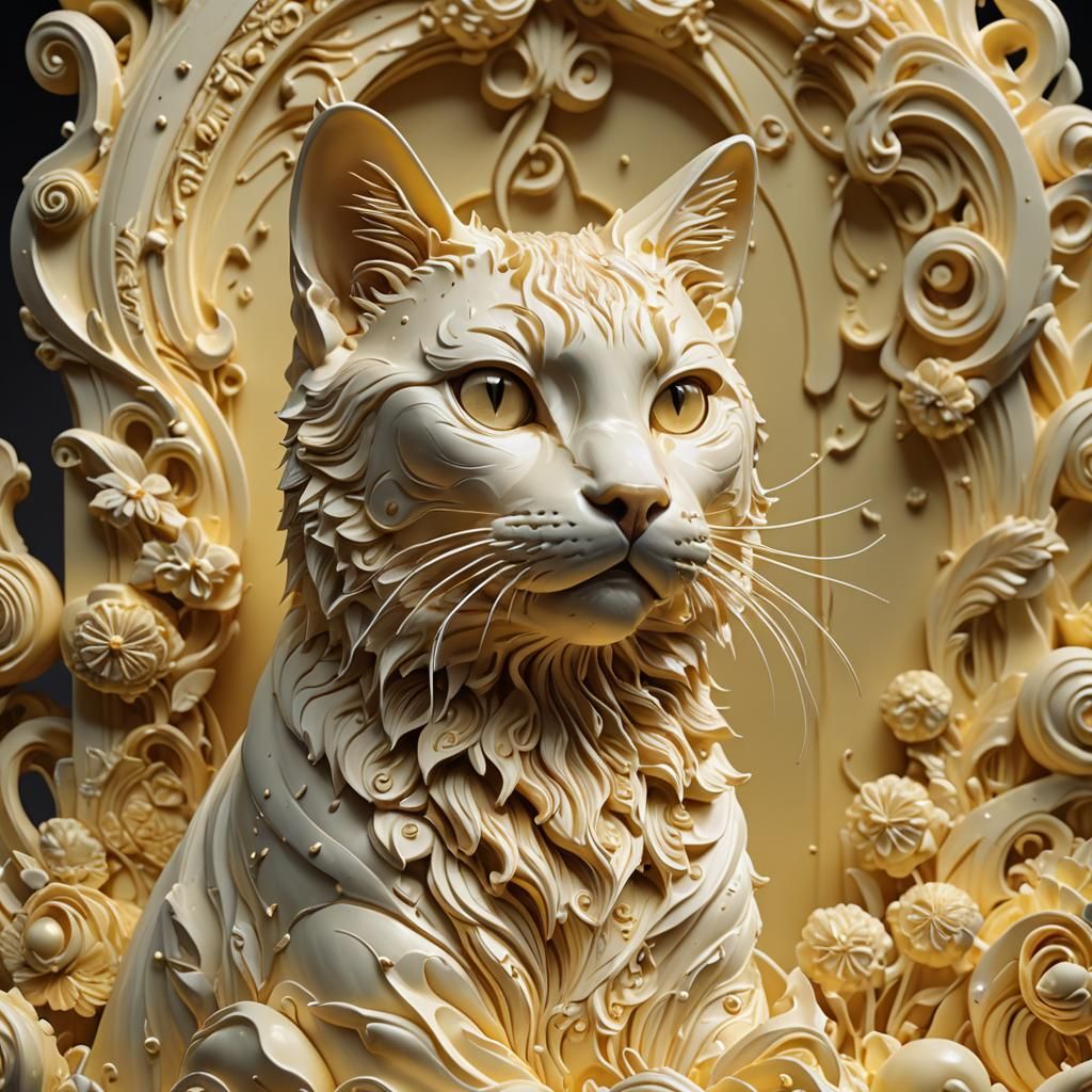 Butter Sculpture Cat