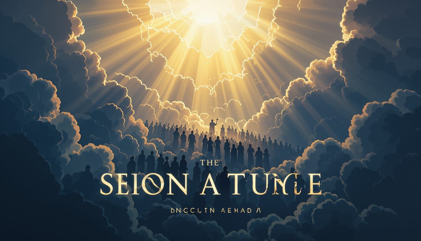 Dramatic Biblical Scene with Golden Light Rays