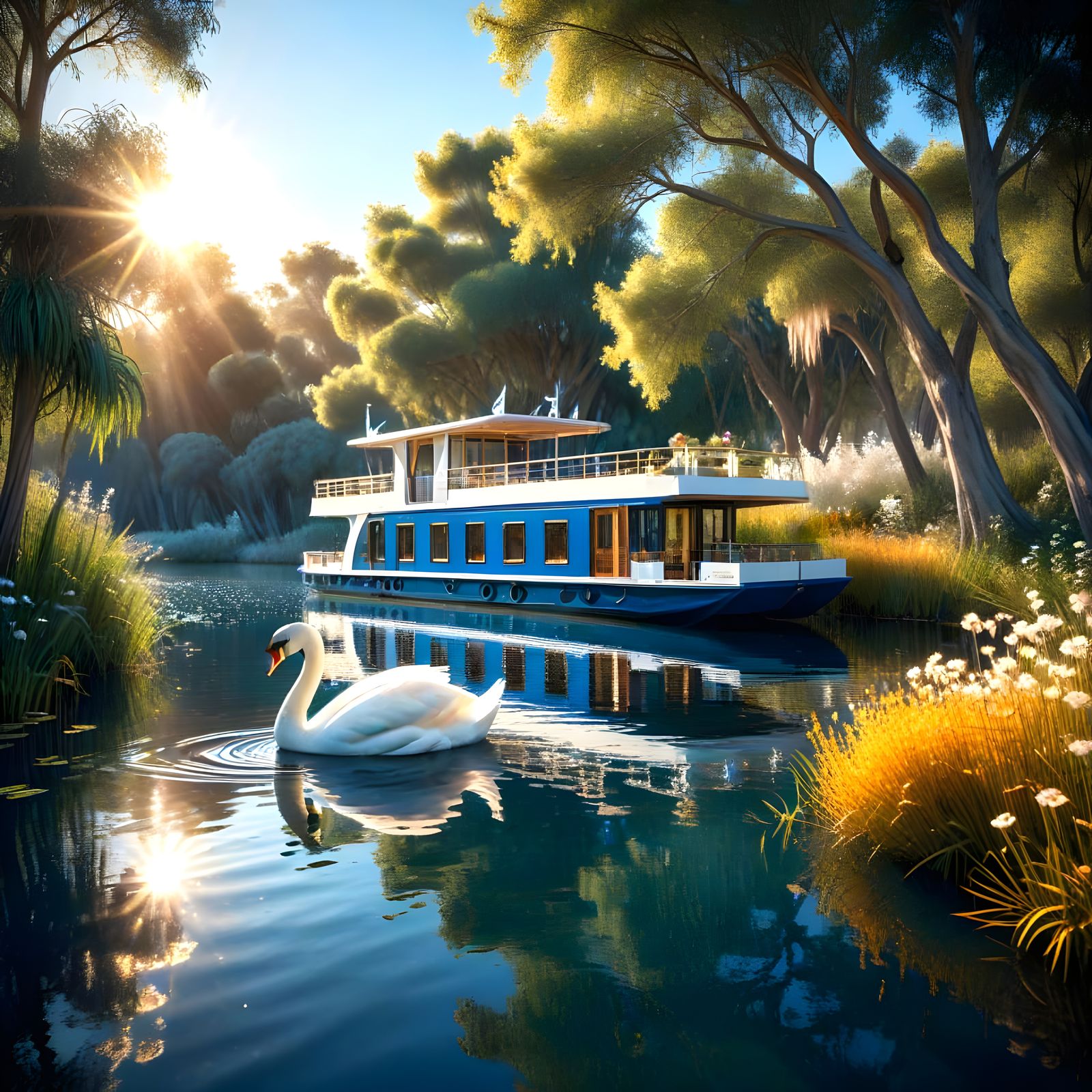 Luxury Houseboat Cruises Majestic Blue Lake
